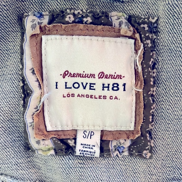 Denim Vest Hood Gray Layered Punk Grunge Skater Streetwear I Love H81 Size Small - Picture 5 of 7